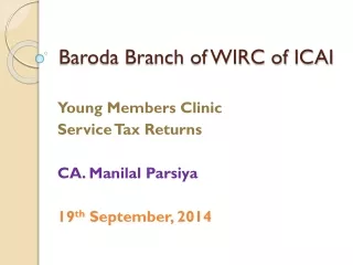 Baroda Branch of WIRC of ICAI