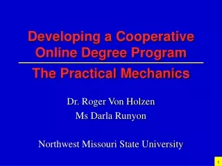 Developing a Cooperative Online Degree Program The Practical Mechanics