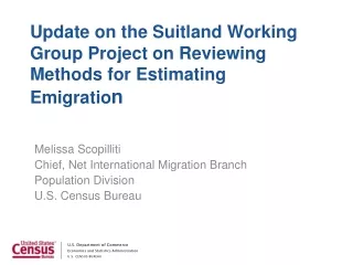 Update on the Suitland Working Group Project on Reviewing Methods for Estimating Emigratio n