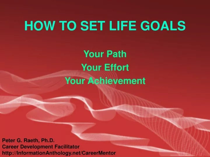 how to set life goals