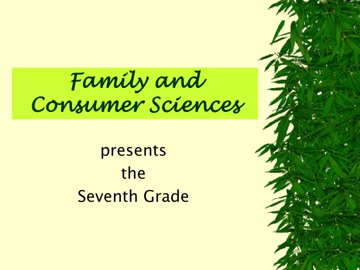 family and consumer sciences