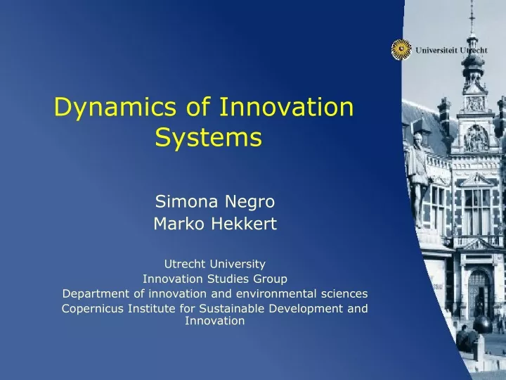 dynamics of innovation systems