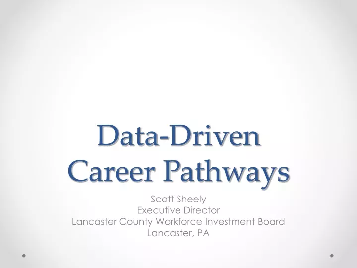 data driven career pathways