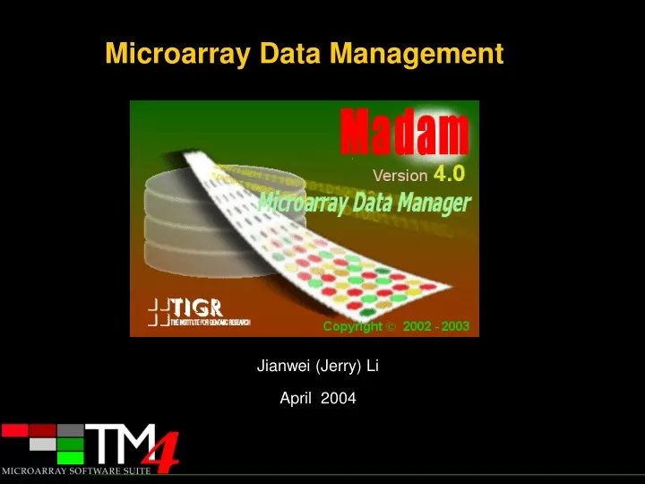 microarray data management