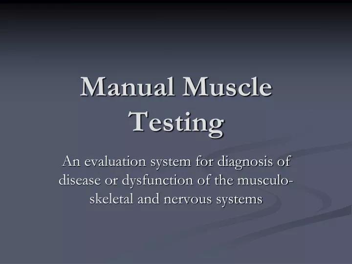manual muscle testing