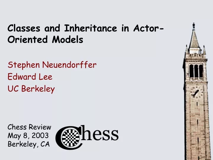 classes and inheritance in actor oriented models