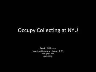 Occupy Collecting at NYU