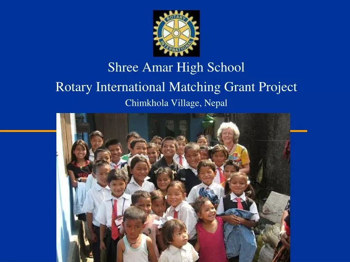 shree amar high school rotary international matching grant project chimkhola village nepal