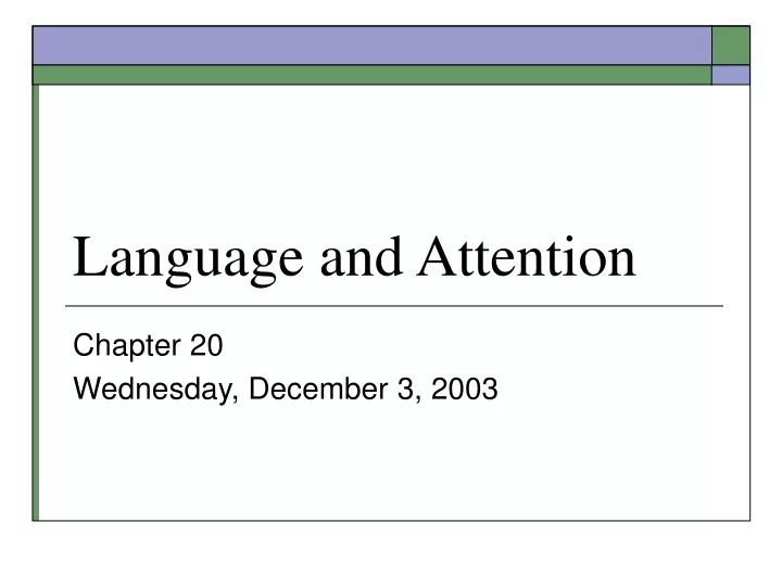 language and attention