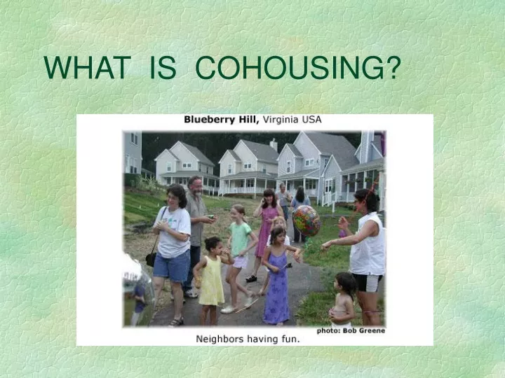 what is cohousing