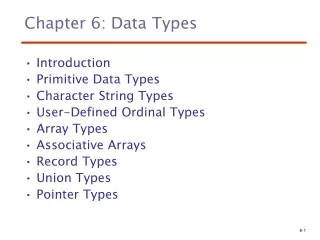 Chapter 6: Data Types