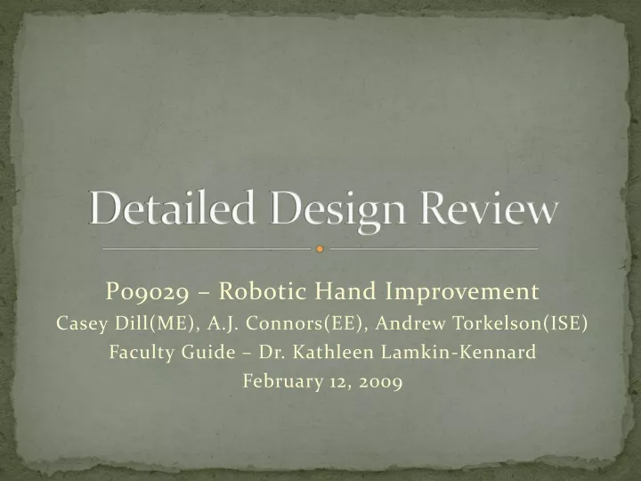 detailed design review
