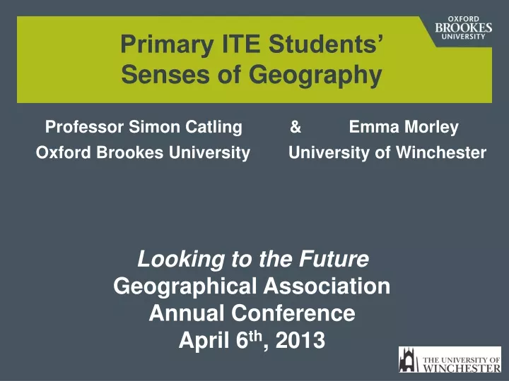 primary ite students senses of geography
