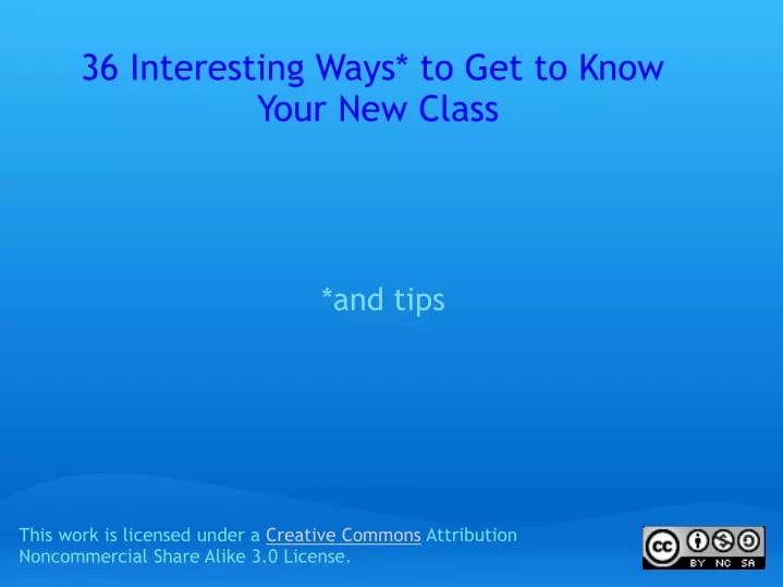 36 interesting ways to get to know your new class