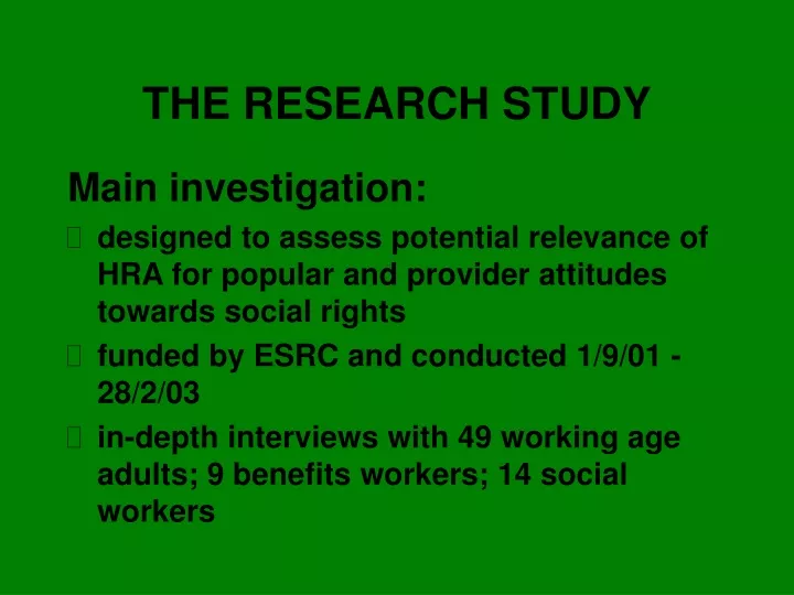 the research study
