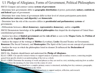 U1 Pledge of Allegiance, Forms of Government, Political Philosophers
