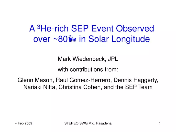 a 3 he rich sep event observed over 80 in solar