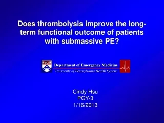 Does thrombolysis improve the long-term functional outcome of patients with submassive PE?