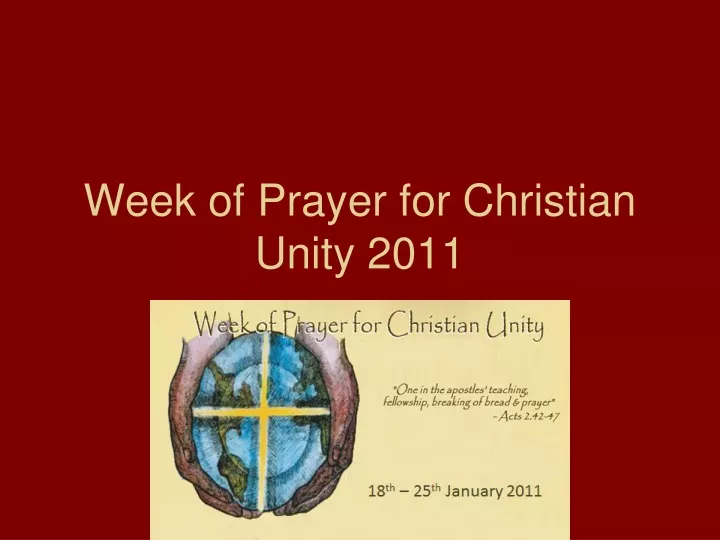 week of prayer for christian unity 2011
