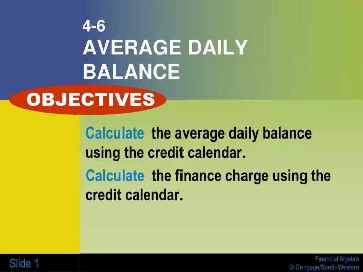 4 6 average daily balance