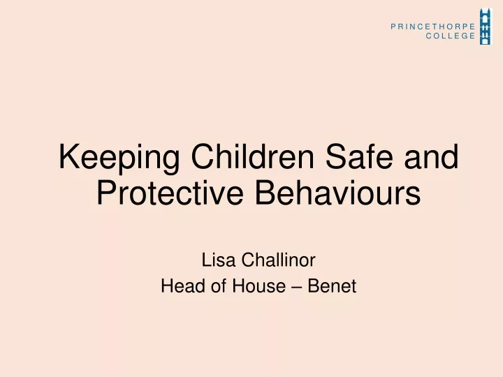 keeping children safe and protective behaviours