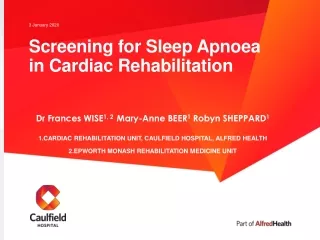 Screening for Sleep Apnoea in Cardiac Rehabilitation