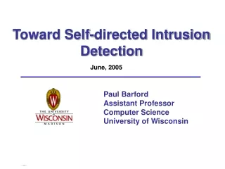 Toward Self-directed Intrusion Detection