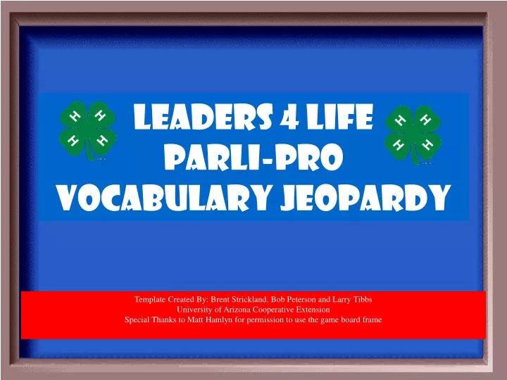 leaders 4 life parli pro vocabulary jeopardy