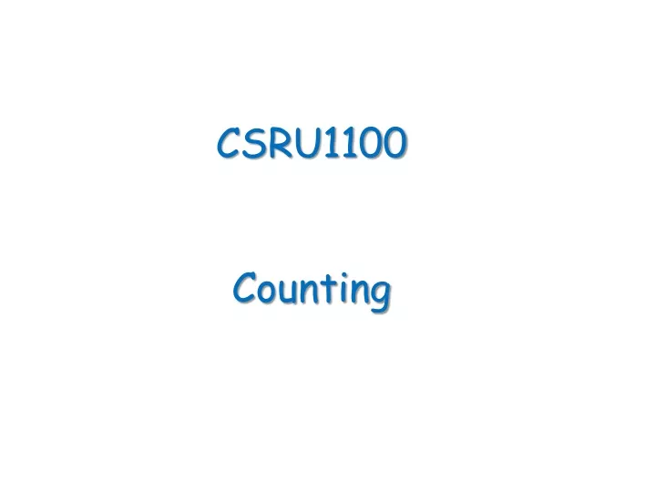 csru1100 counting