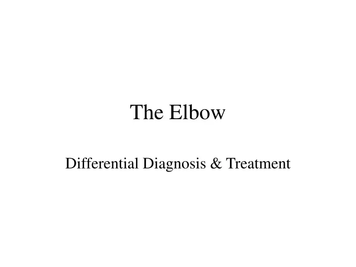 the elbow