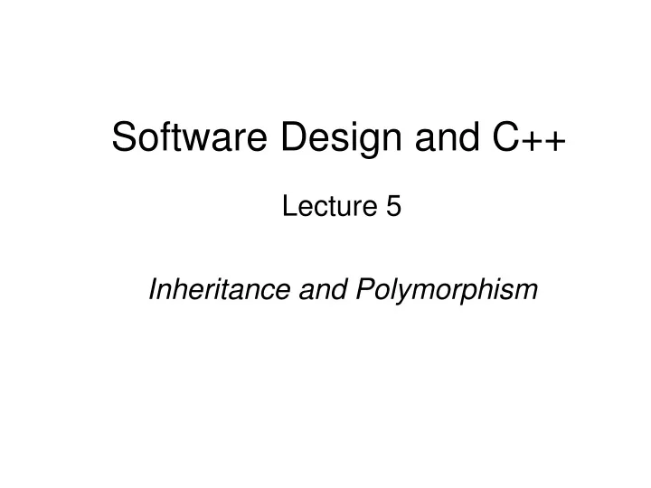 software design and c