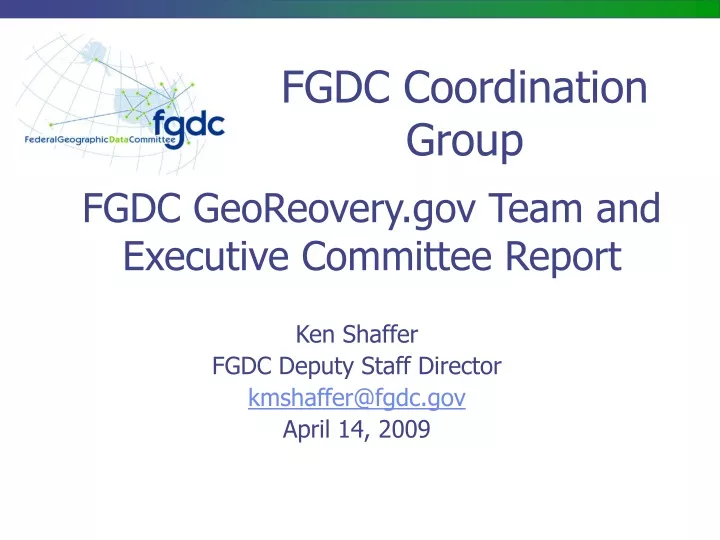 fgdc georeovery gov team and executive committee report