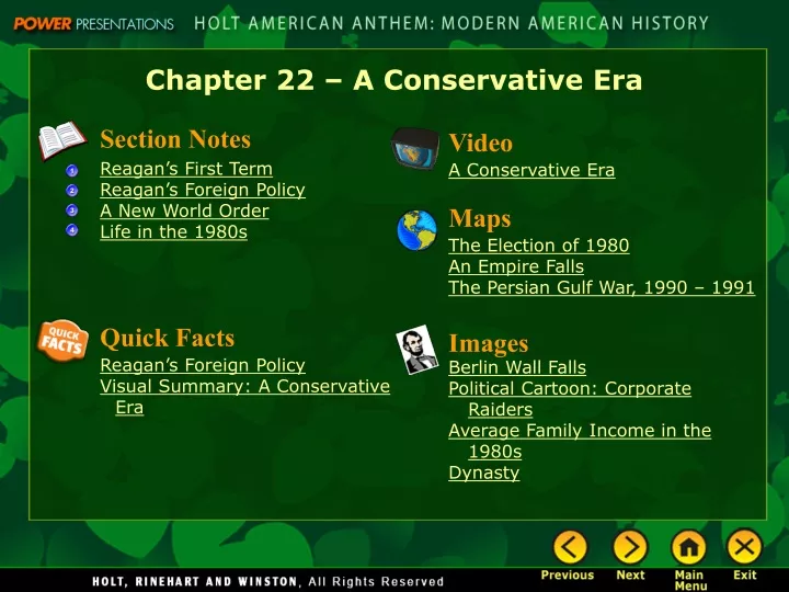 chapter 22 a conservative era