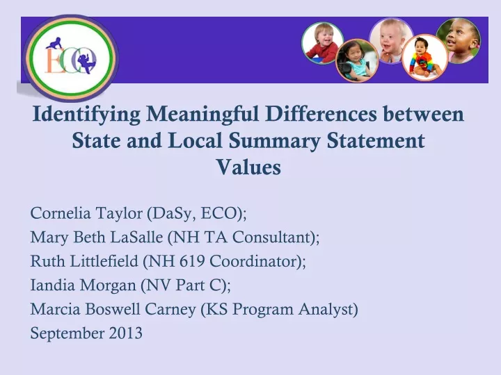 identifying meaningful differences between state and local summary statement values