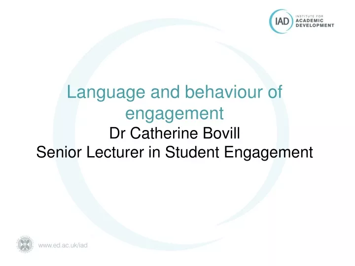language and behaviour of engagement dr catherine