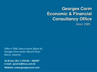 Georges Corm  Economic &amp; Financial Consultancy Office