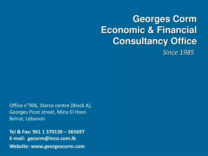 georges corm economic financial consultancy office