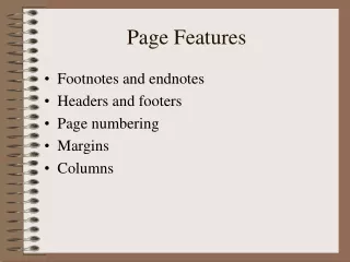 Page Features