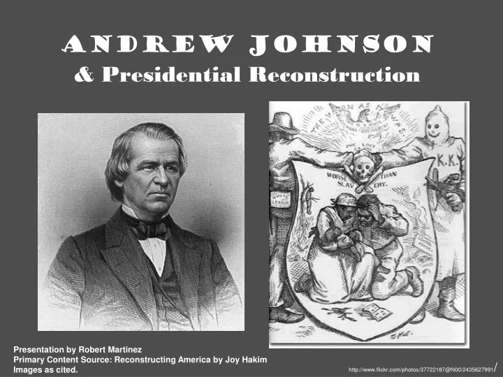 andrew johnson presidential reconstruction