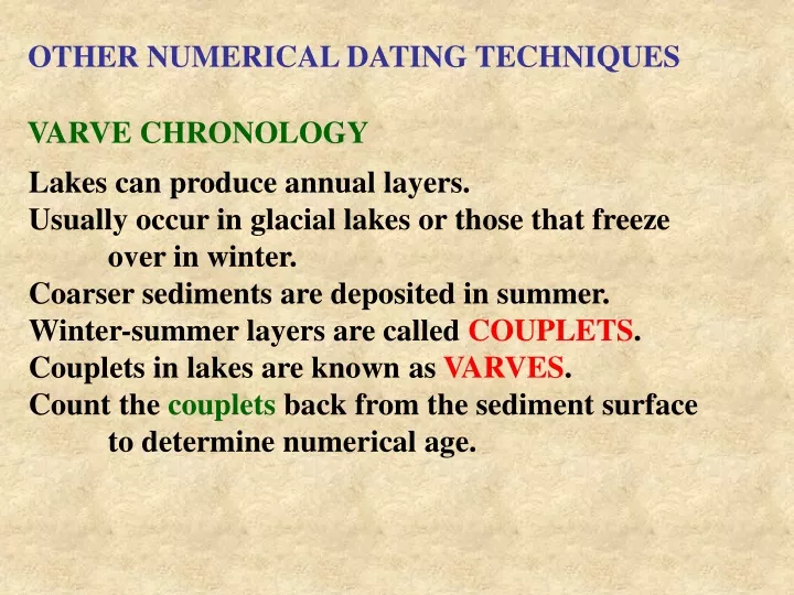 other numerical dating techniques