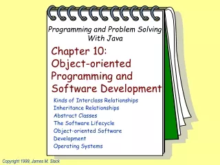 Chapter 10: Object-oriented Programming and Software Development