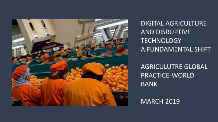 digital agriculture and disruptive technology