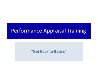 Performance  Appraisal  Training