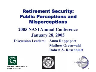 Retirement Security: Public Perceptions and Misperceptions