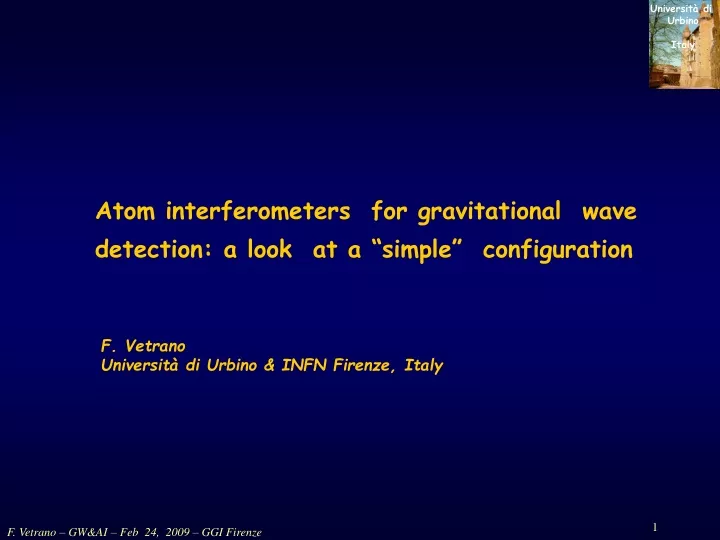 atom interferometers for gravitational wave