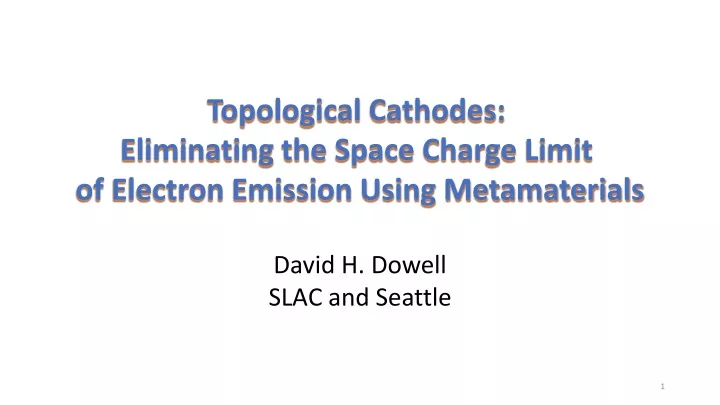 topological cathodes eliminating the space charge
