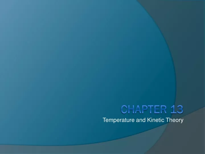 temperature and kinetic theory