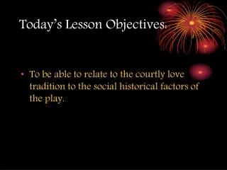 Today’s Lesson Objectives: