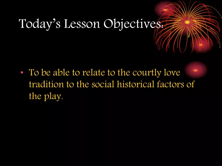 today s lesson objectives