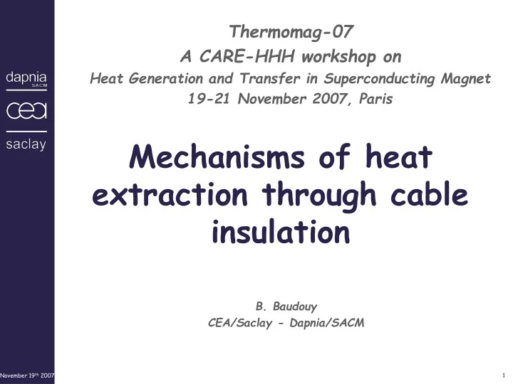 mechanisms of heat extraction through cable insulation